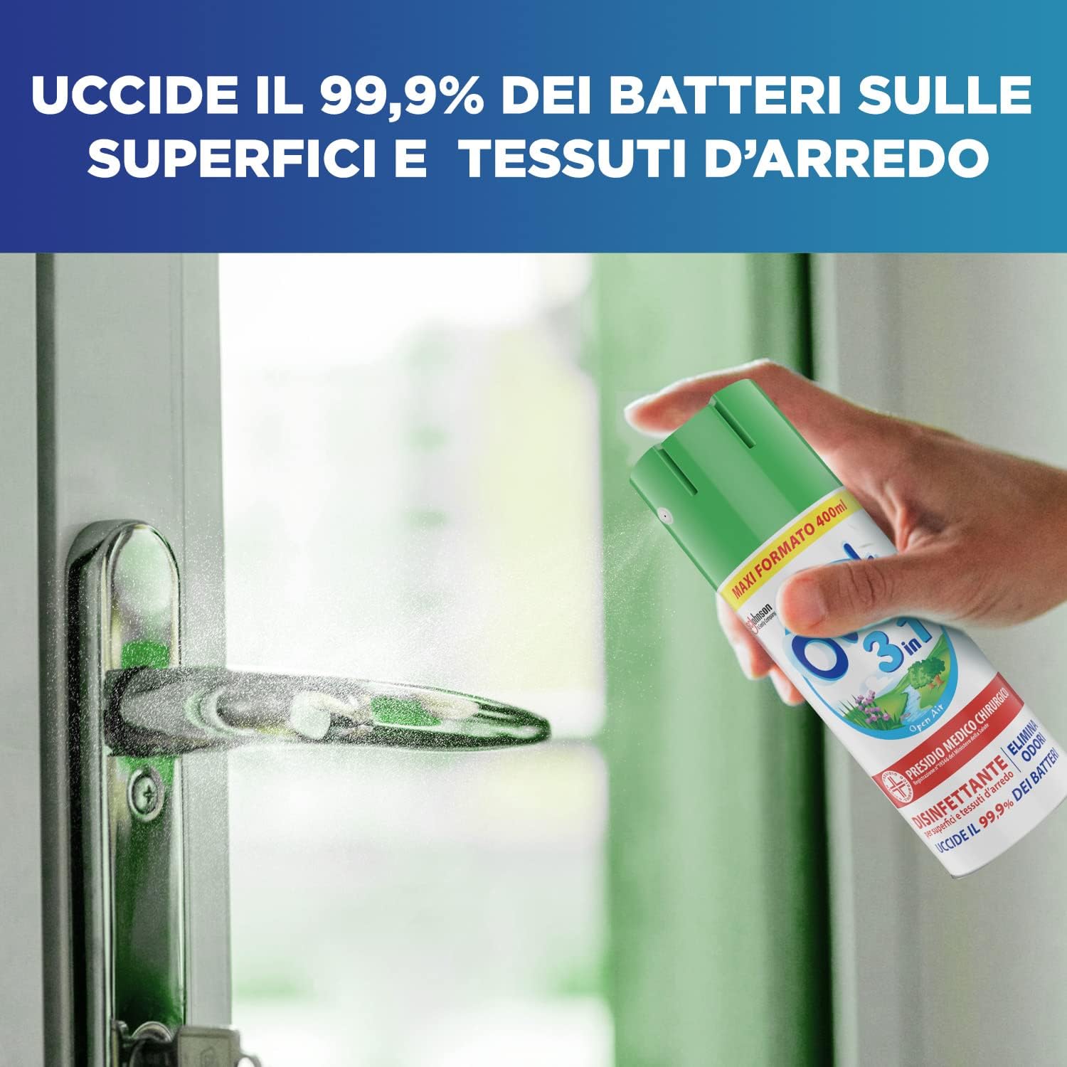 Detalle de OUST 3in1 Spray Elimina Odori Disinfettante – 3 confezioni da 400 ml
