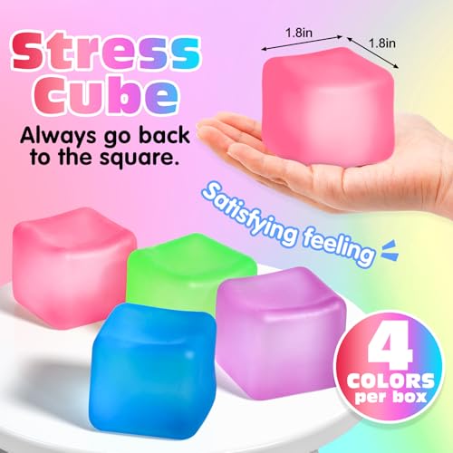 Detalle de VISCOO 4 Pack Stress Cube: Slow Rising Ice Cube Fidget Toys