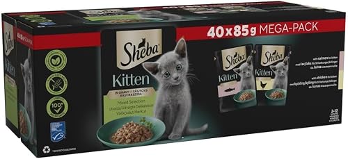 Detalle de Sheba Sauce Collection Kitten Pouches in Gravy – 40 x 85g