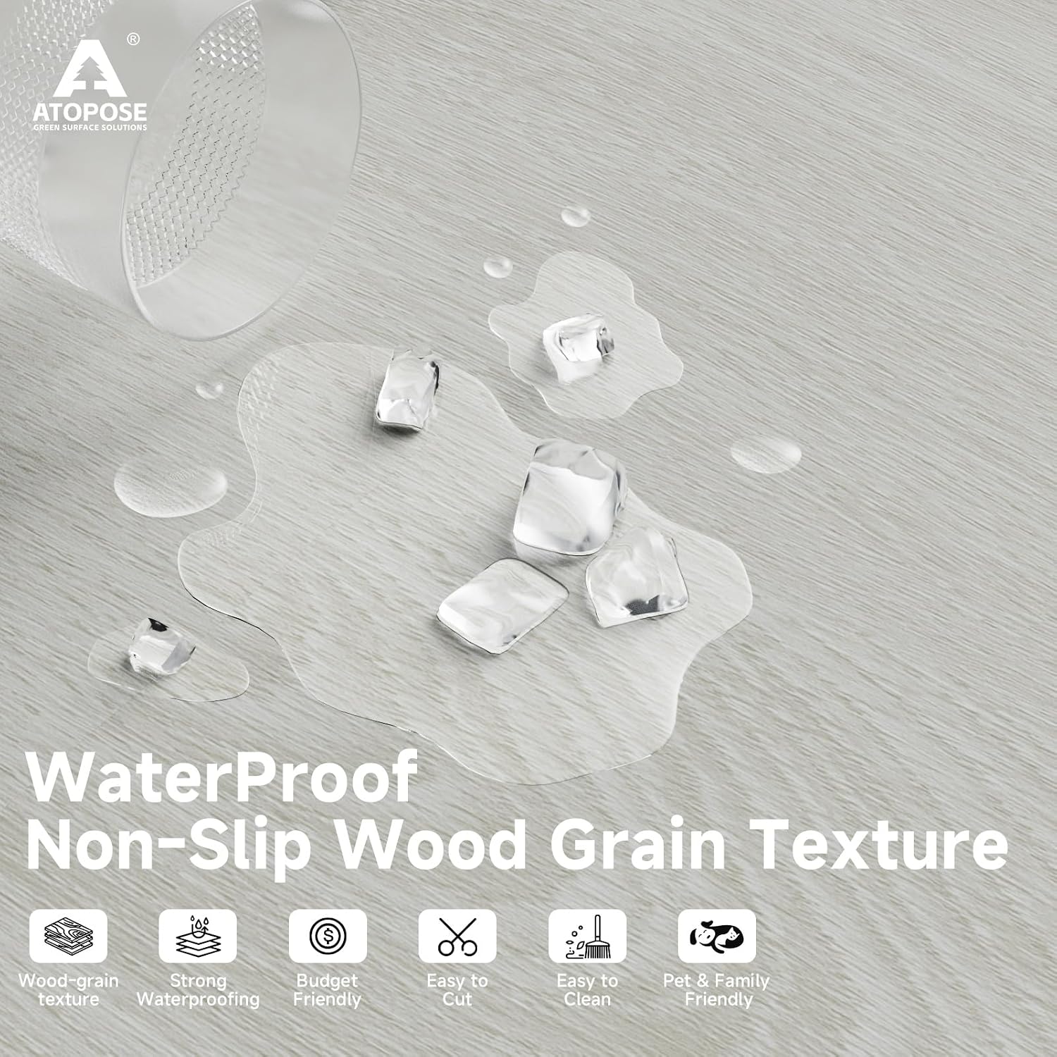 Thumbnail 2 de ATOPOSE White Wash Maple Self-Adhesive Vinyl Floor Planks (36 Pack) – 5.02m² Coverage