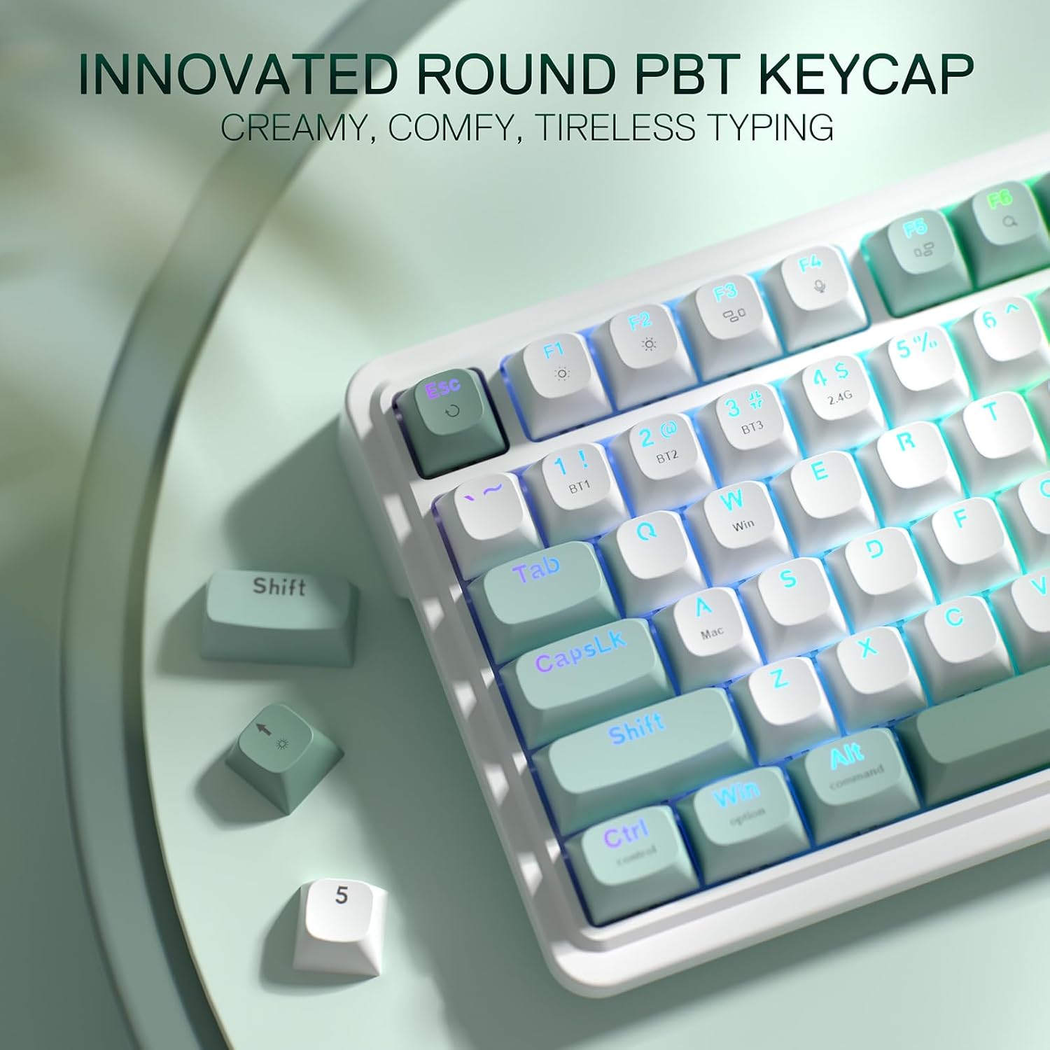 Thumbnail 6 de Redragon K719 Kabellose Gasket-Gaming-Tastatur mit 95 Tasten, TFT-Display und linearen Mint Mambo Switches