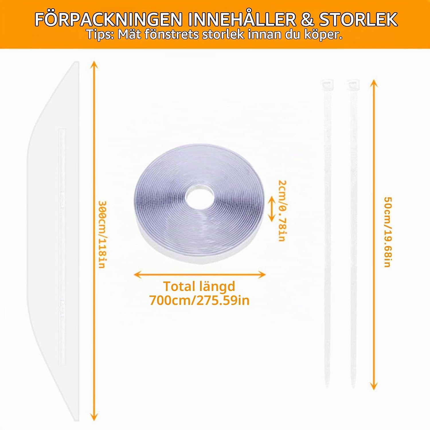 Detalle de Gachiwar HGS1399 fönstertätning för portabel AC, 300 cm, polyester