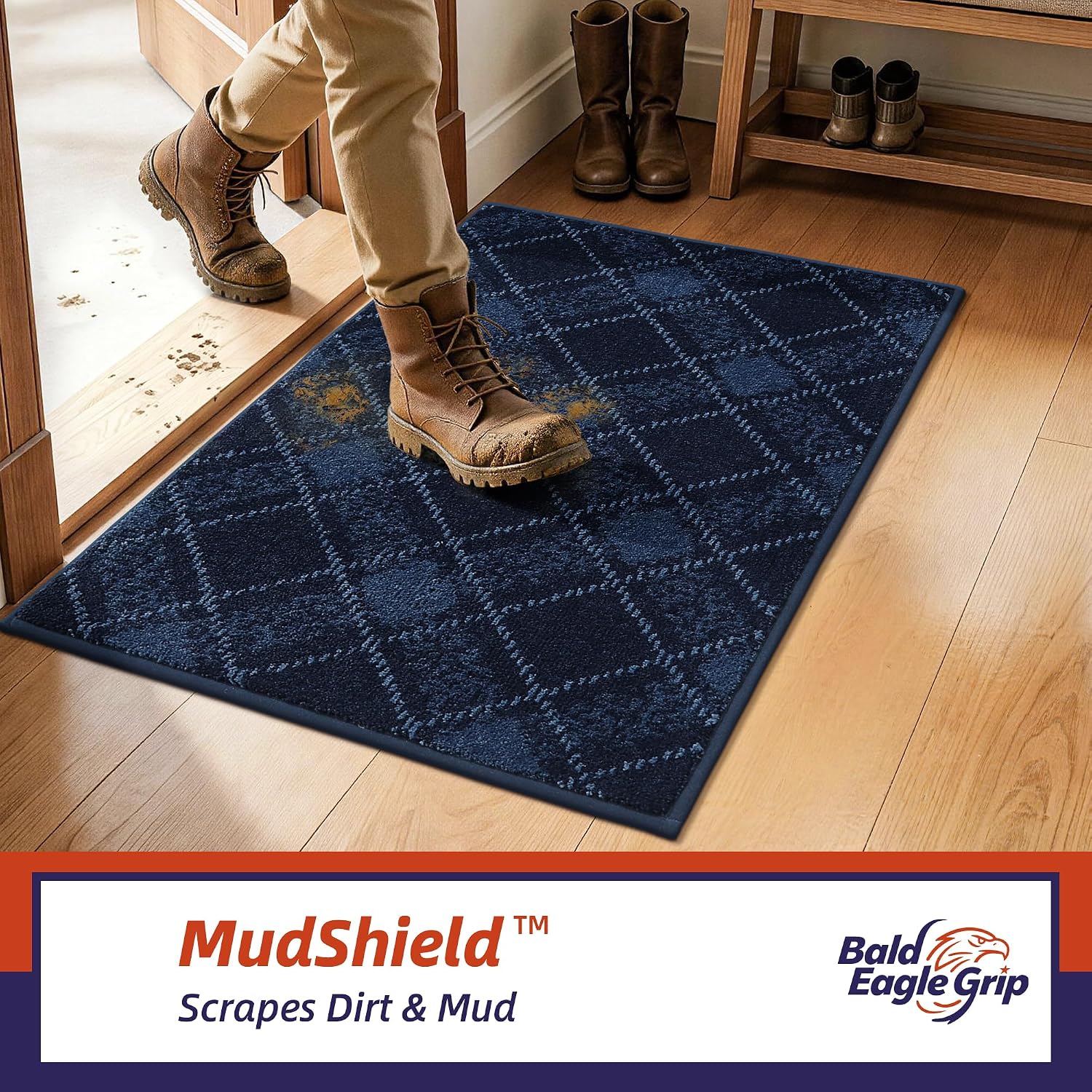 Thumbnail 6 de Bald Eagle Grip BALDHMT088BL2048 Indoor Door Mat, 20 x 48, Blue