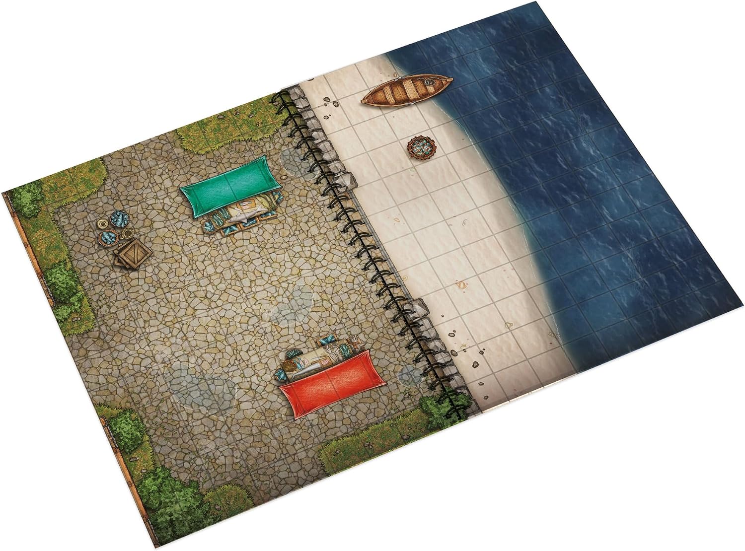 Detalle de Epic Forge Battlemaps Bok: Heroic Fantasy Edition – inbunden med 30 utomhuskartor