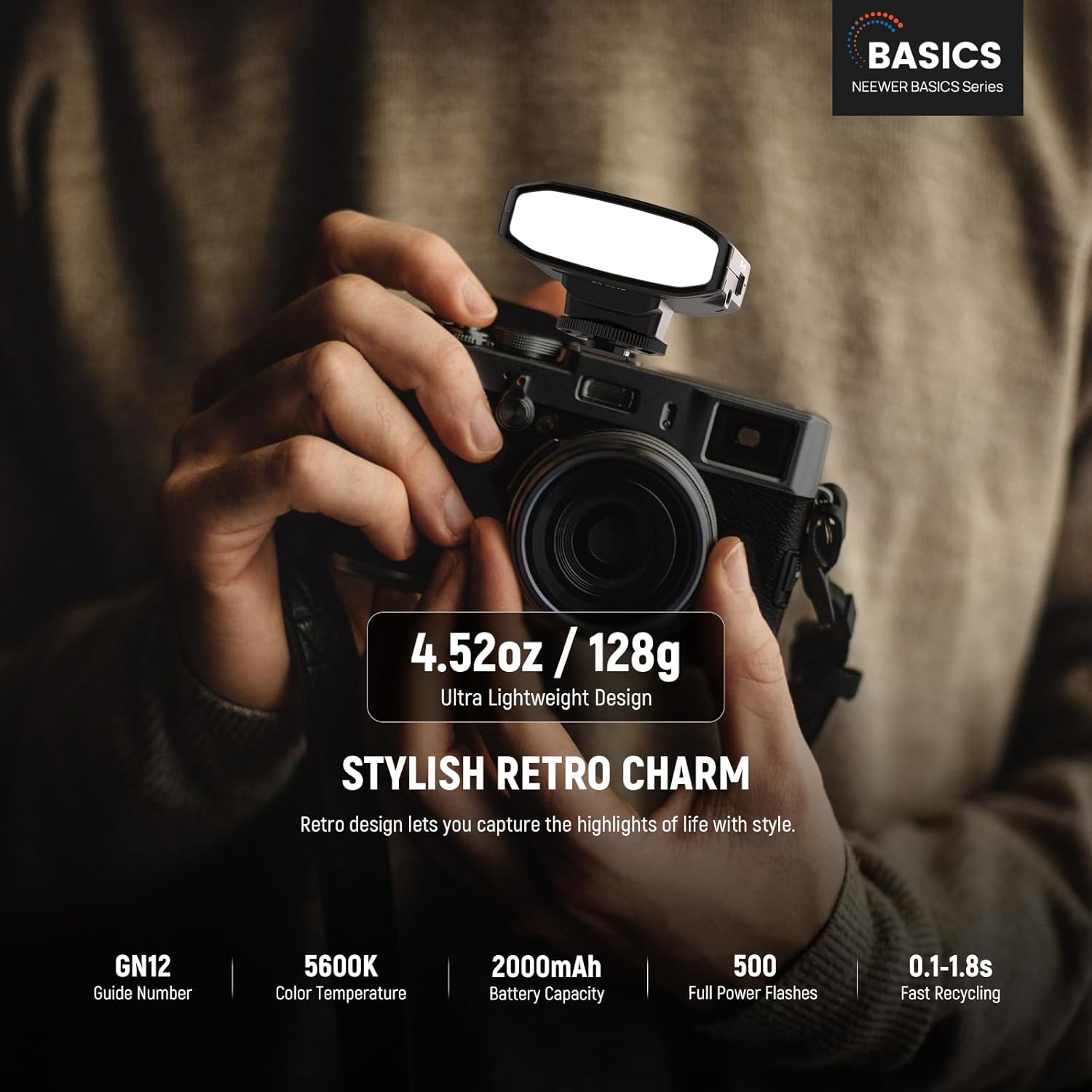 Detalle 2 de NEEWER Basics 5600K Mini Flash GN12
