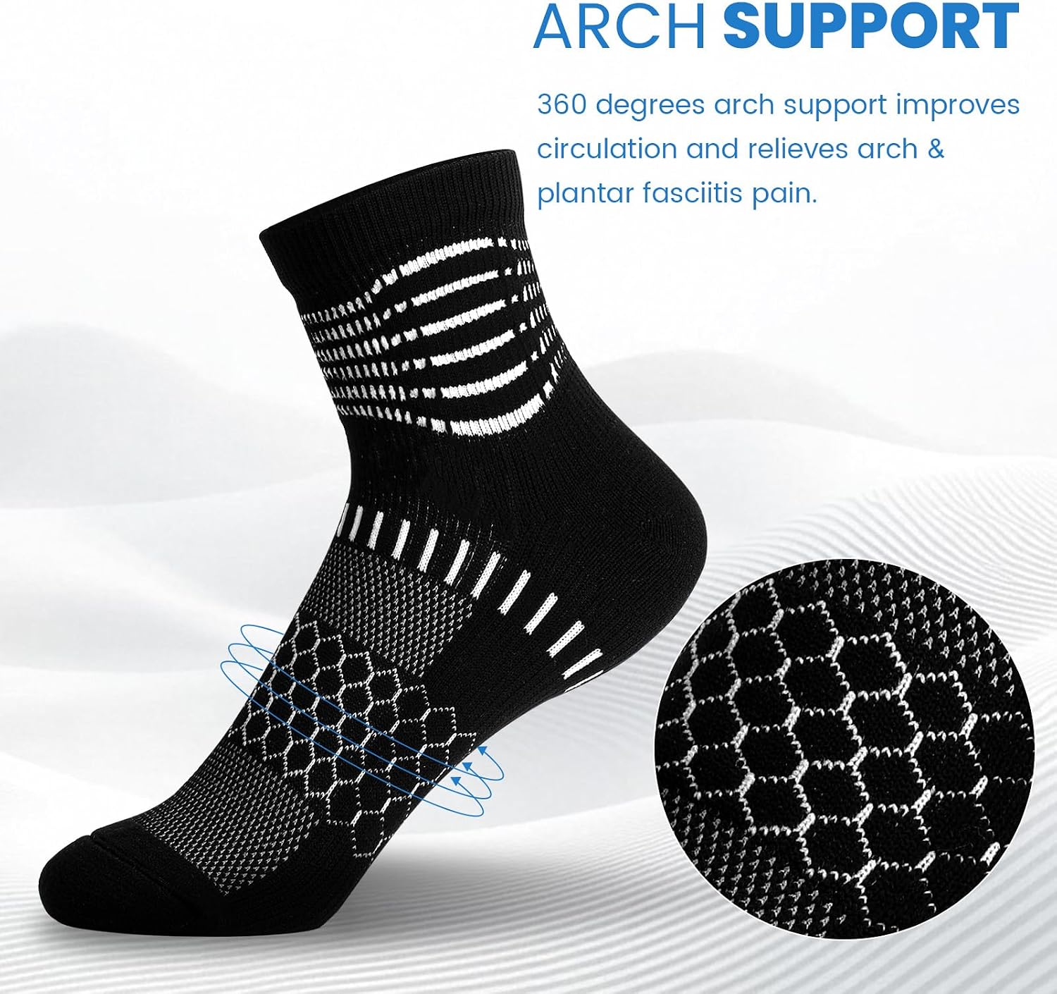 Detalle de IRAMY IRCS001-CA Ankle Compression Socks, Cushioned for Running