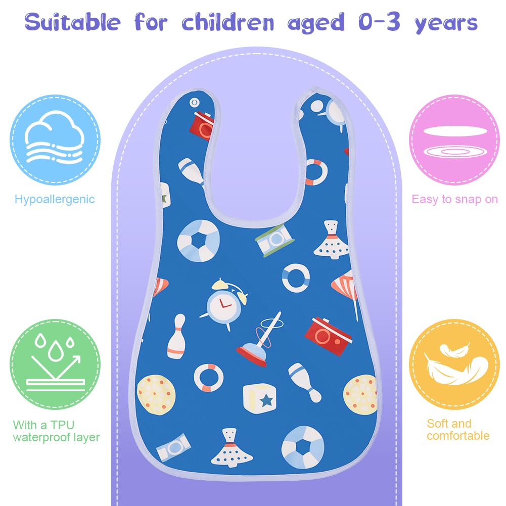 Detalle de Aolso Lätzchen Baby Wasserdicht – 7-teiliges Set mit Bandana-Design und großer Rückentasche