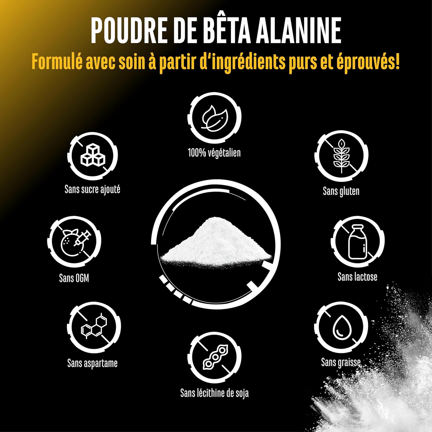 Thumbnail 3 de Bêta Alanine – 500 g Poudre Pure sans additifs, pureté >99% – Vegan – German Elite Nutrition