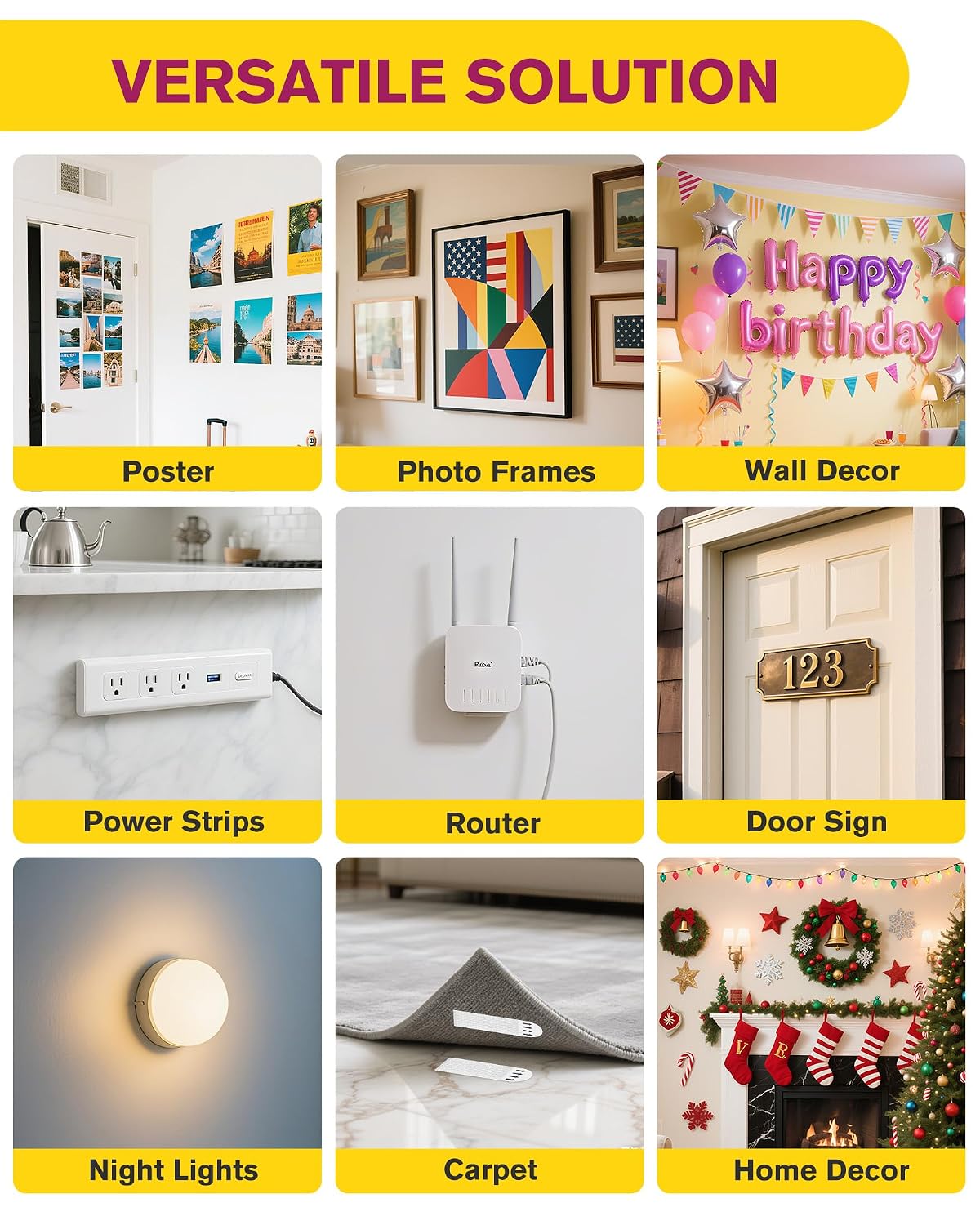 Detalle de Emitever Picture Hanging Strips 20 Pairs for Frames 🖼