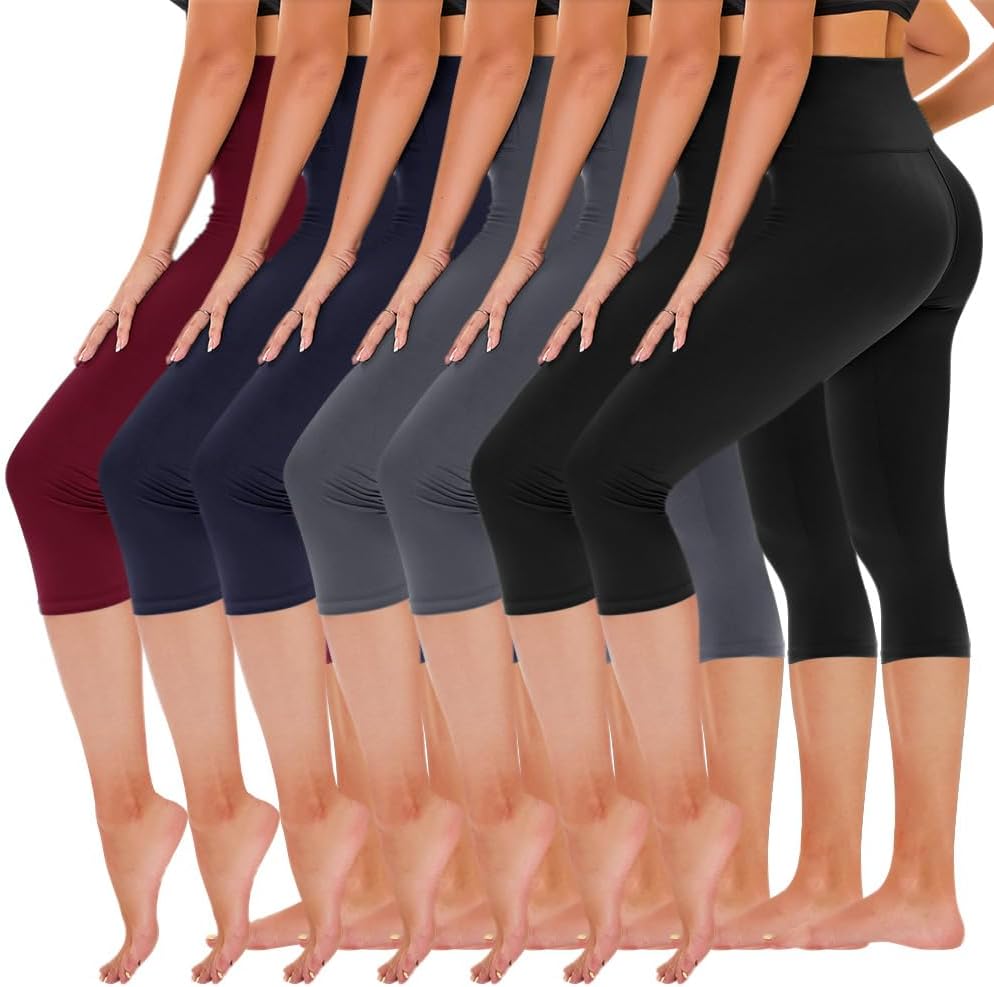 Thumbnail 6 de TNNZEET 7-Pack High-Waisted Yoga Leggings with Pockets (Full Length & Capri) for Women