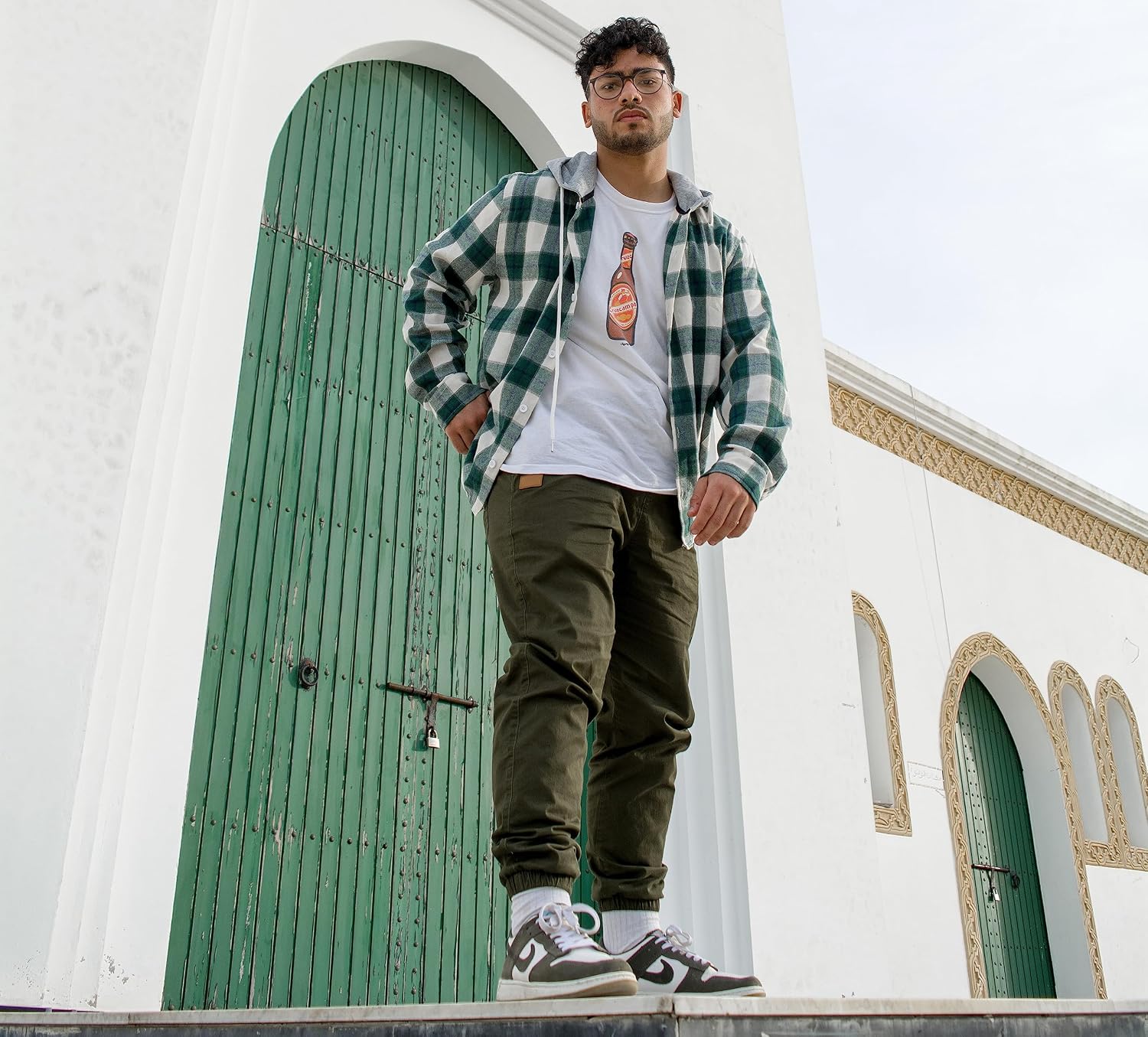 Detalle de JMIERR Herren Chino Cargo Hose aus Baumwolle mit elastischem Bund und Kordelzug (Slim Fit)