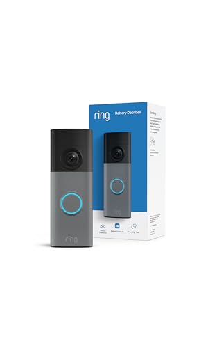 Detalle de Ring Battery Doorbell (Newest Model) — Retina 2K, 6x Zoom, Built-In Battery, Speckled Gray