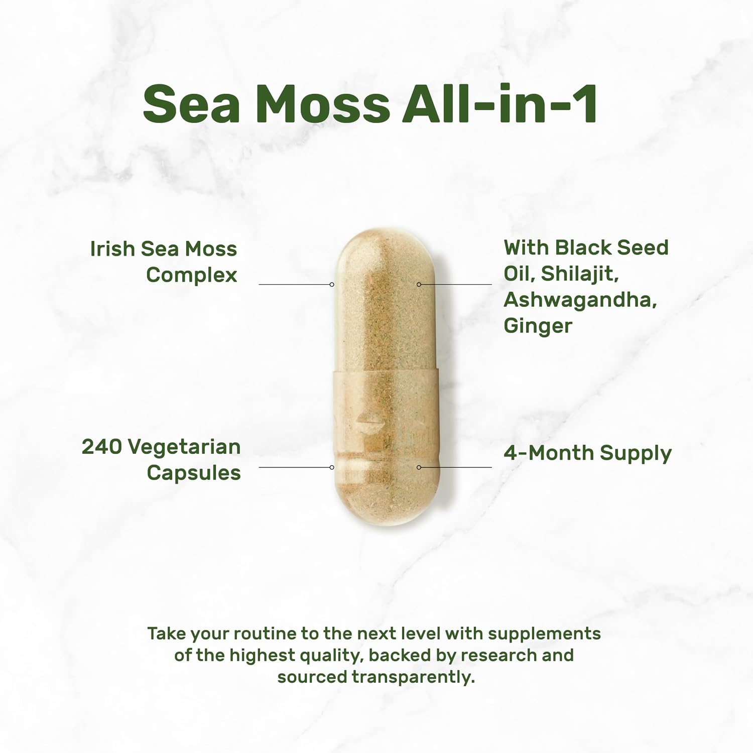 Detalle de DEAL Irish Sea Moss Supplement, 240 Capsules