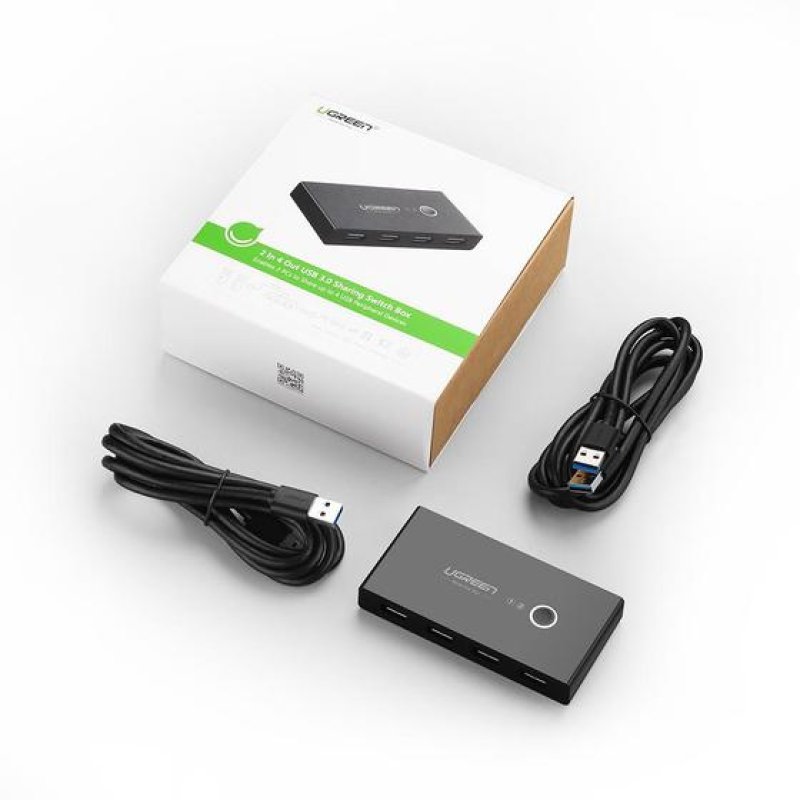 Detalle de Ugreen conmutador USB de 4 puertos