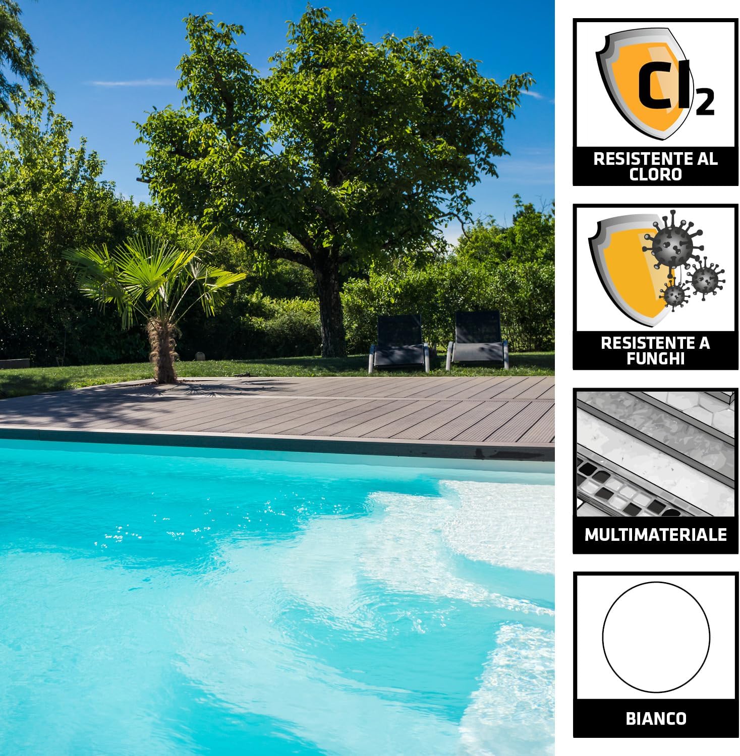 Detalle 2 de Sikasil Pool di SIKA – Silicone per piscine e zone umide, Bianco, 300 ml