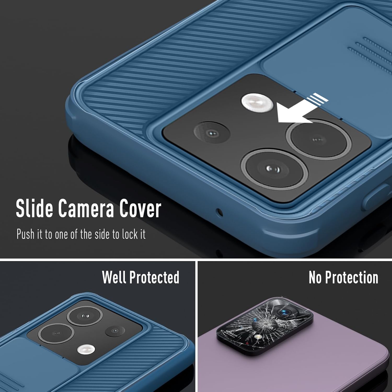 Detalle de XTCASE Coque pour Xiaomi Redmi Note 13 Pro 5G / Poco X6 5G – Ultra mince, protection caméra et déverrouillage privé