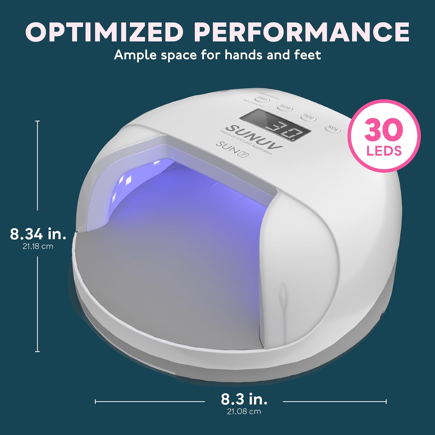 Thumbnail 4 de SUNUV SUN7 UV Nail Lamp with Double Power Design 4 Timer Settings
