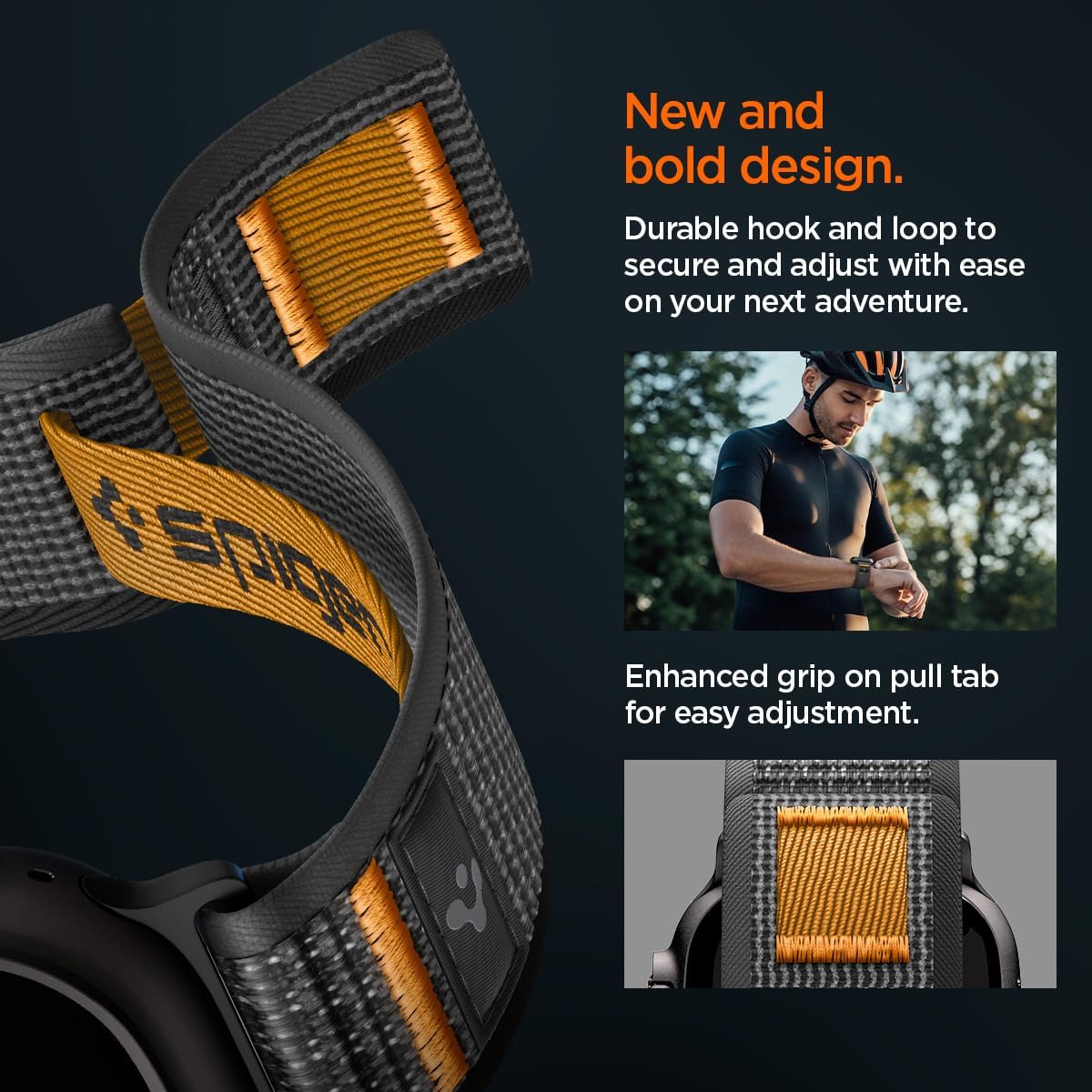 Detalle de Bracelet tissu Spigen Athlex Air 2 pour Apple Watch Ultra 2/1 et Series 11 à 4/SE (tailles 49/46/45/44 mm)