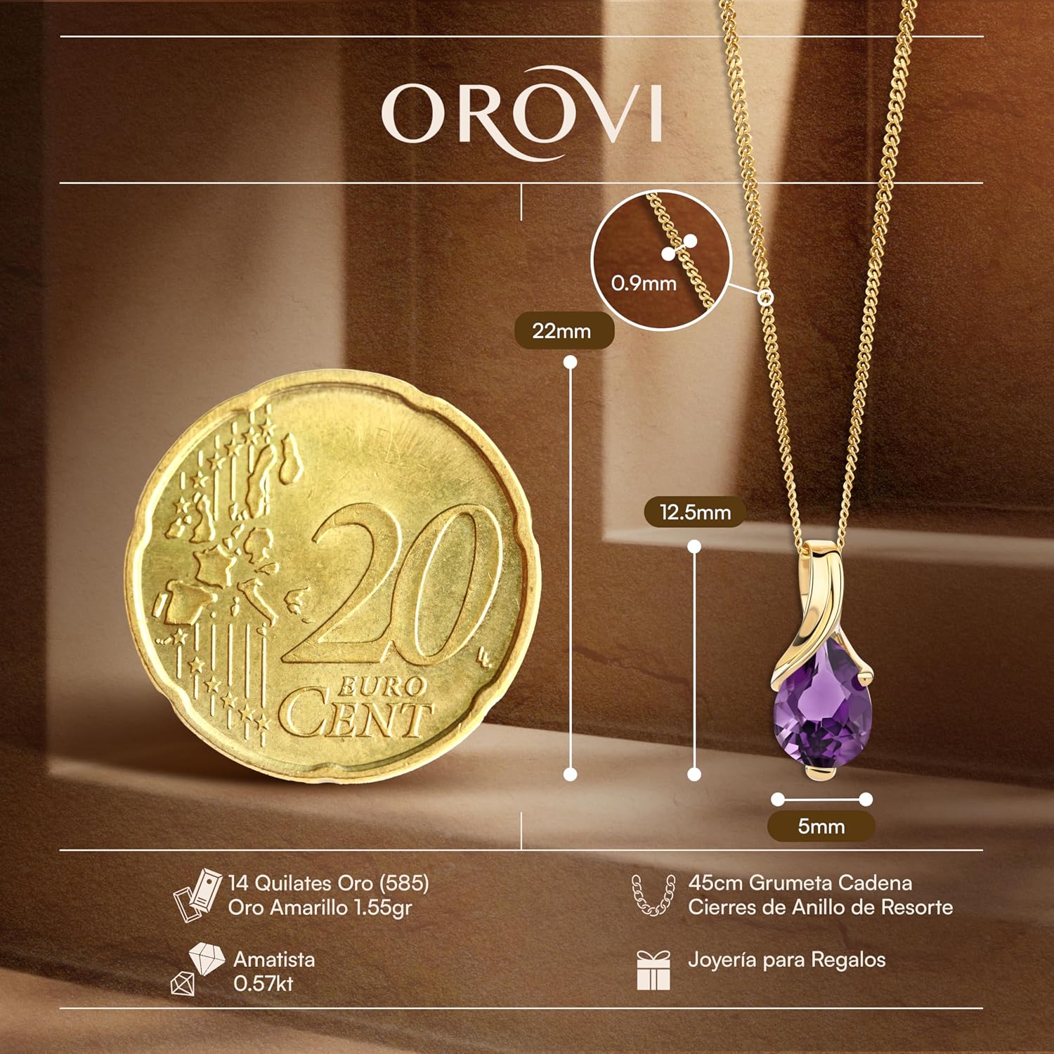 Thumbnail 1 de Orovi Collar oro blanco 14 qt con amatista 💎