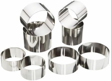 Detalle de KitchenCraft KCRINGLRG matlagningsringar i rostfritt stål, 9 cm, 2-pack