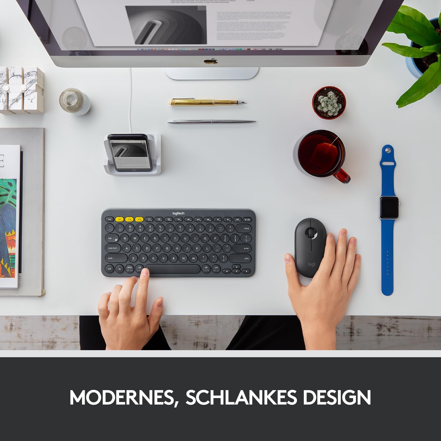 Thumbnail 1 de Logitech 910-005718 Pebble kabellose Maus in Graphit