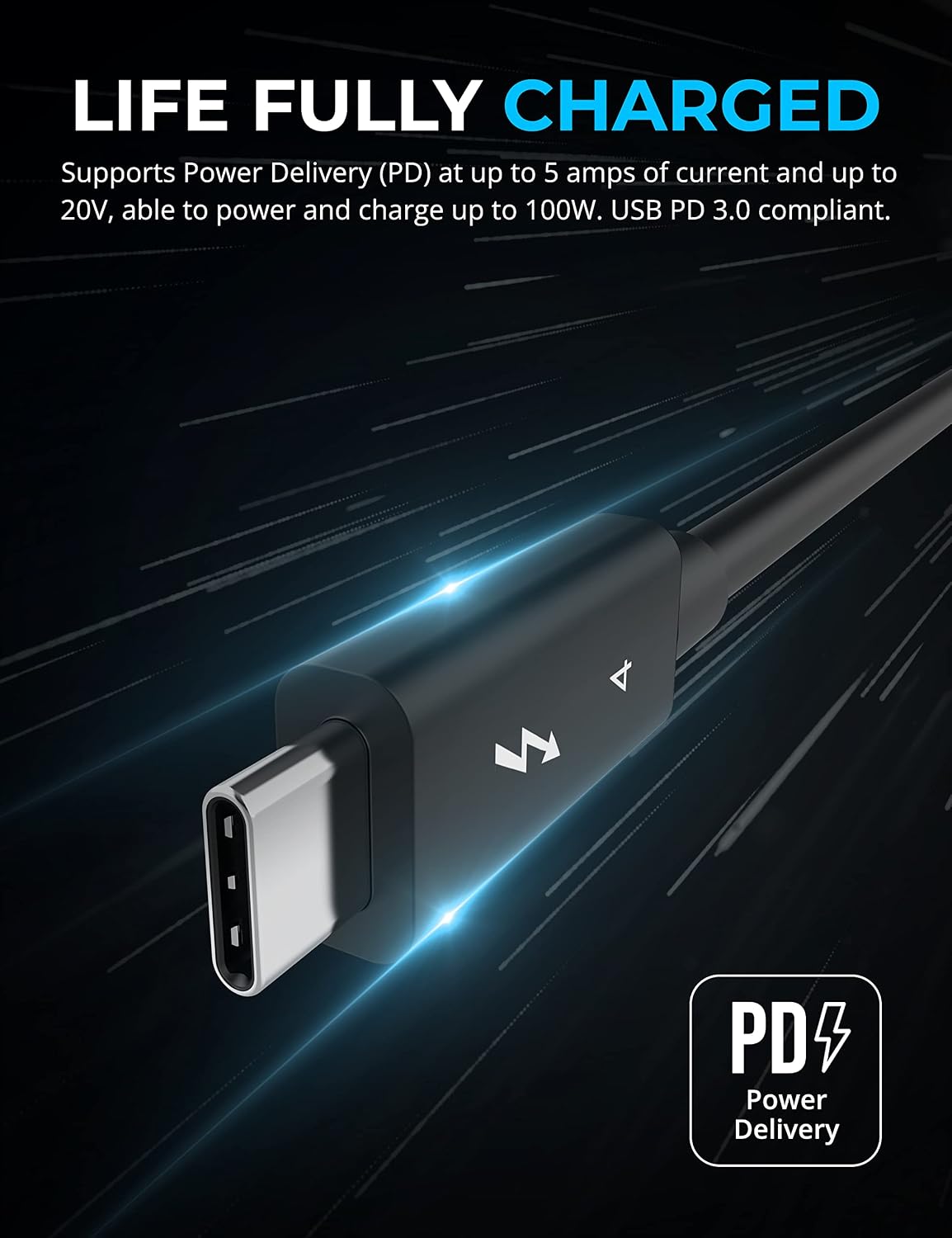 Detalle de SABRENT Thunderbolt 4 cable 2M