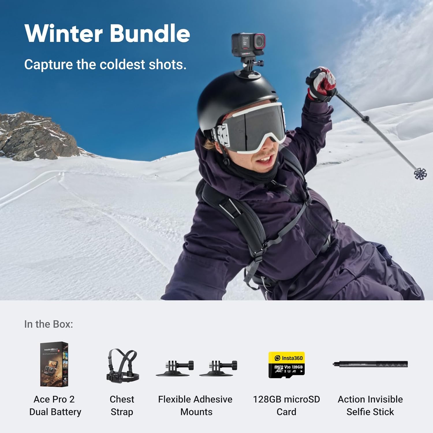 Thumbnail 1 de Insta360 Ace Pro 2 Ski Bundle — 8K Waterproof Action Camera with Leica Co-Engineering