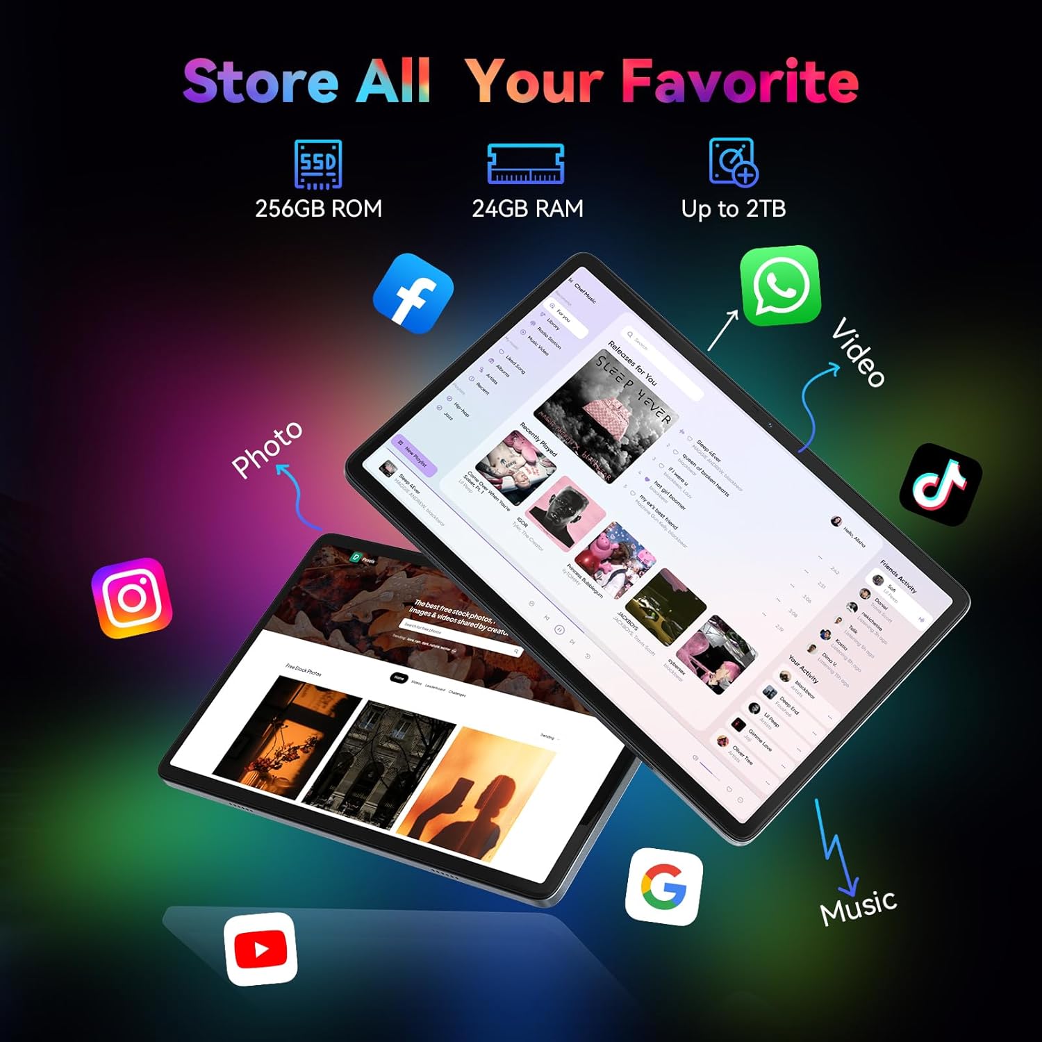 Thumbnail 4 de VekfulPC Android 16 Tablet 10-Inch: 2-in-1 AI-Powered Tablet with Keyboard