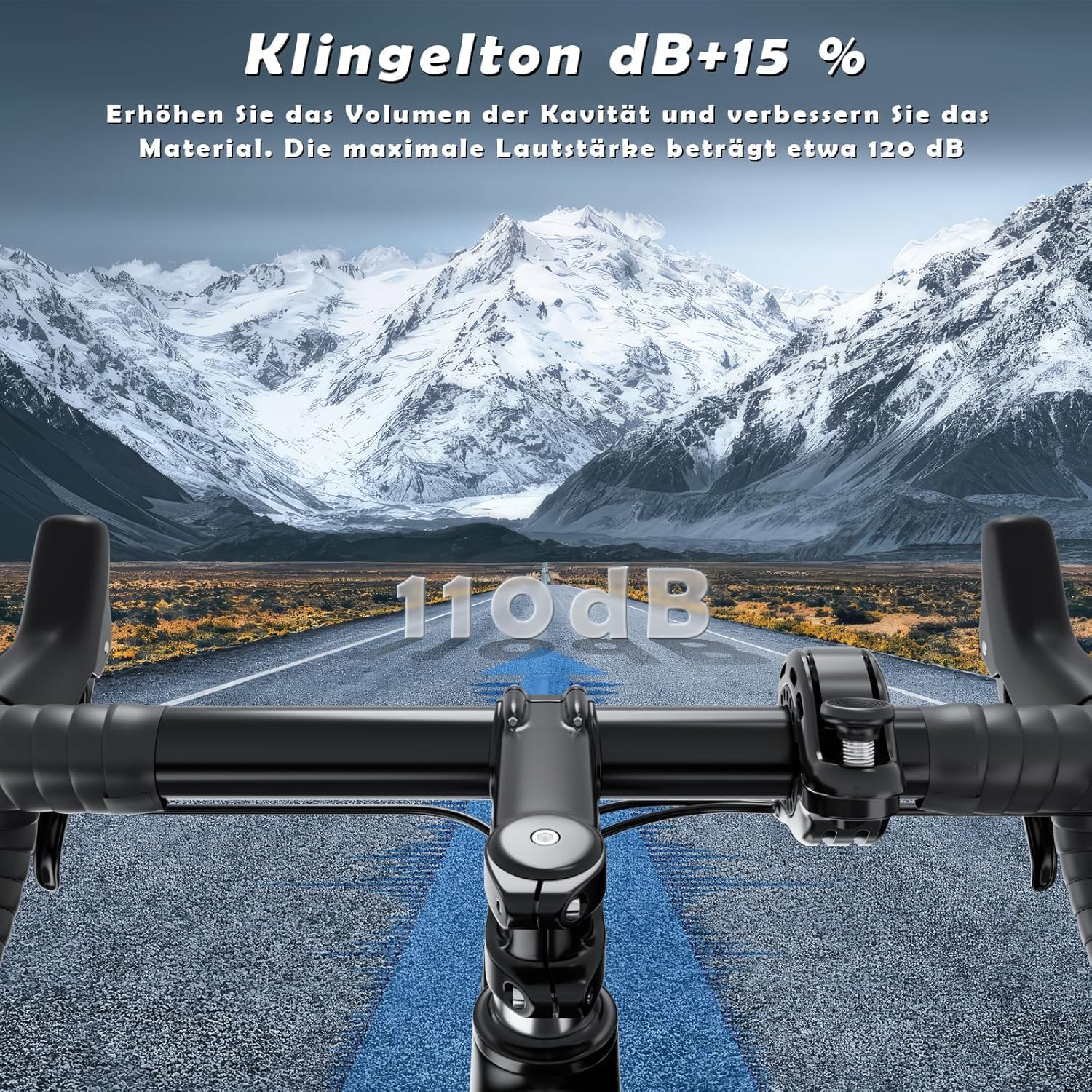 Detalle de Fahrradklingel, innovative Aluminiumlegierung 110 dB – kompakte Lenkerhupe 22–31,8 mm, 2026 Neuheit