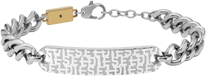 Thumbnail 4 de Herrenarmband Diesel aus Edelstahl mit Karabinerverschluss (2 Farben, poliert)