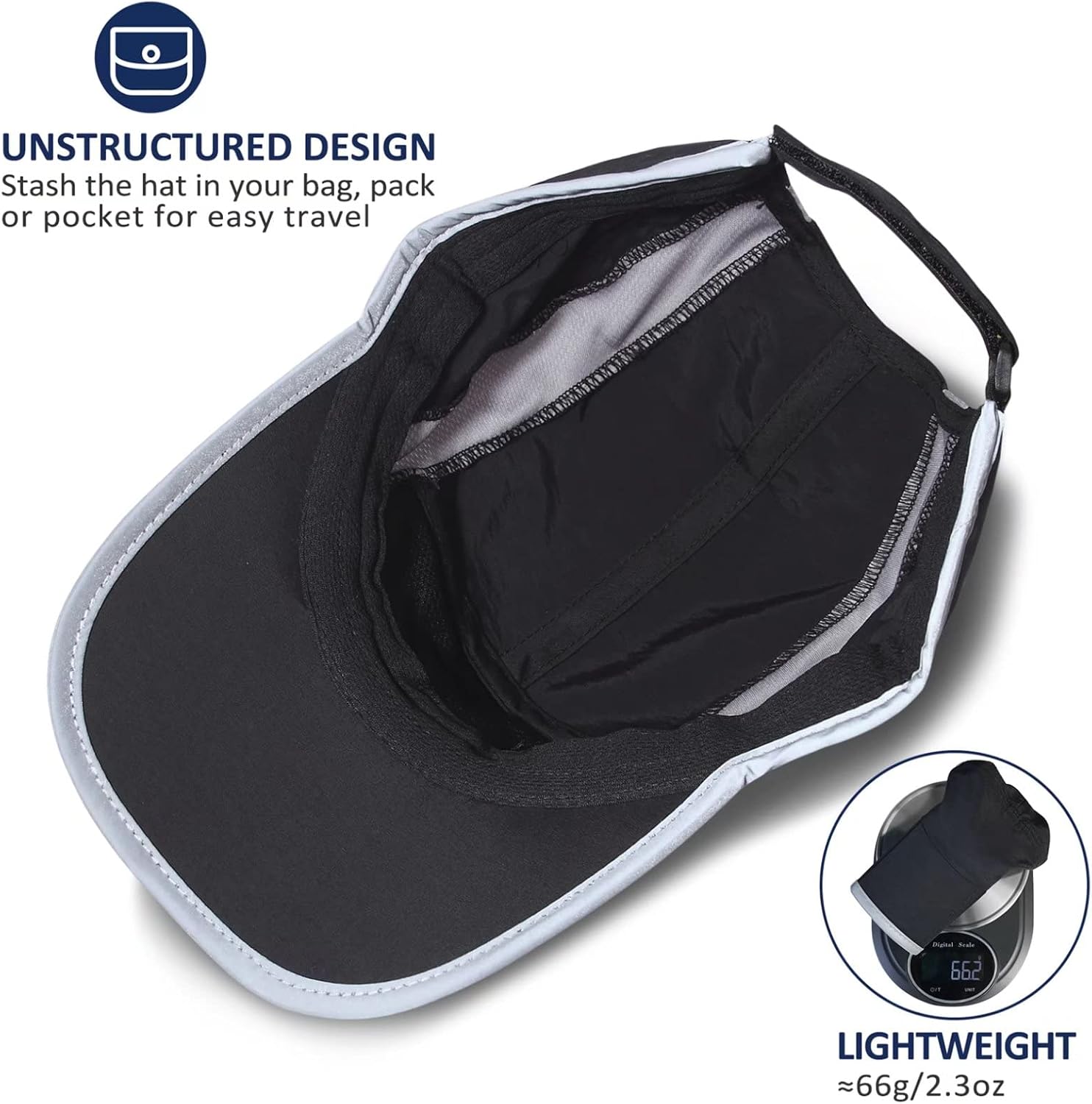 Detalle 2 de GADIEMKENSD UPF50+ Folding Outdoor Hat (Unstructured, Reflective, Breathable)