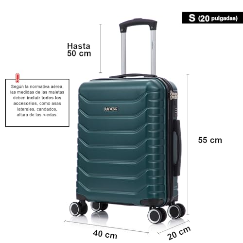 Detalle de RAYKONG Maleta Cabina 55x40x20 cm (40 L) ABS+Policarbonato: ligera, semirígida y con 4 ruedas 360°