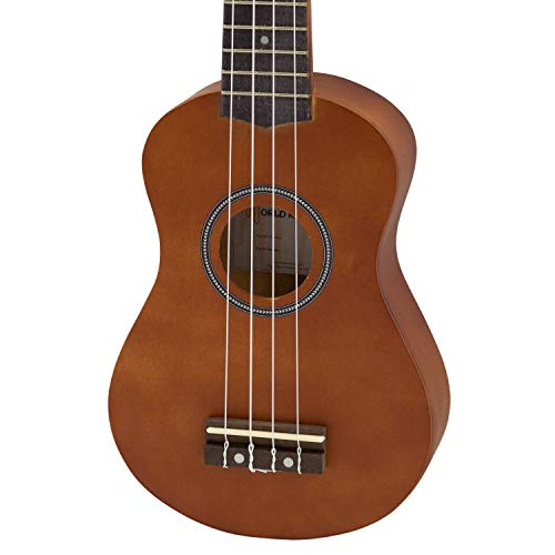 Detalle 2 de World Rhythm Ukulele Soprano per Principianti, Finitura Naturale – Con Custodia, Corde di Ricambio e Pletro in Feltro (Marrone)