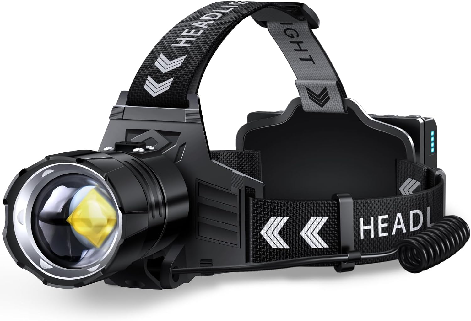 Detalle de FINICO AK-SR99800-G1 Rechargeable LED Headlamp, USB-C, IPX7, 12 Modes