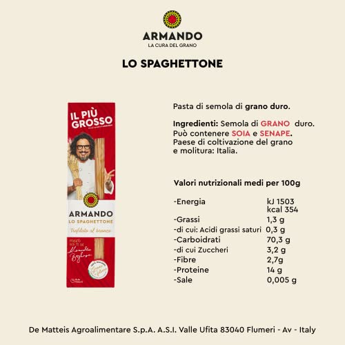 Thumbnail 6 de ARMANDO Spaghettone 20x500 g – Pasta di Semola di Grano Duro, filiera controllata