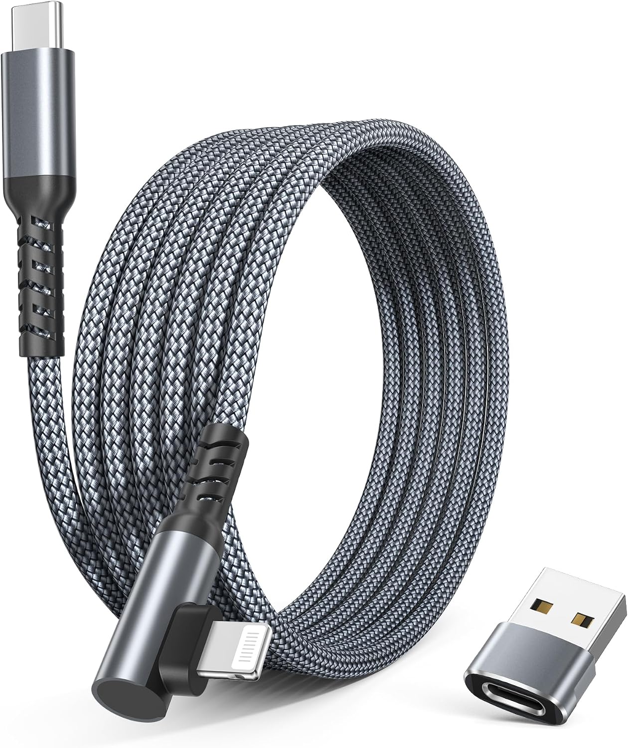 Detalle de BASESAILOR iPhone 14 right‑angle 3m Lightning cable