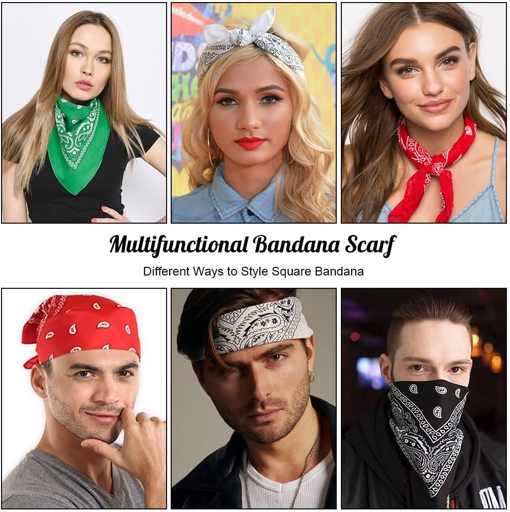 Detalle 1 de AOMIG C2BE-PeiSiLi-FBA vierkante bandana, 55 x 55 cm met paisleypatroon
