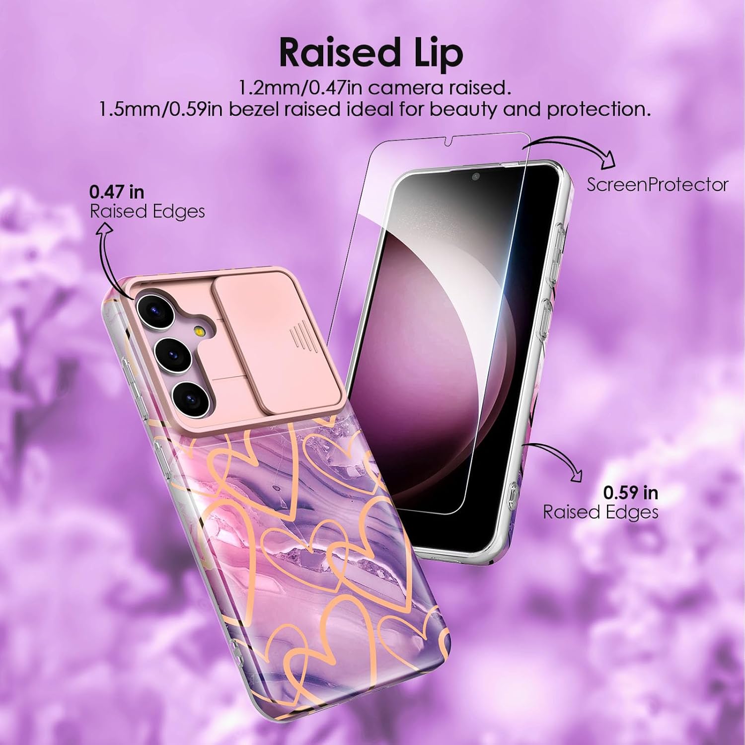 Detalle de SHEDEER Hülle für Samsung Galaxy S24 Plus – Schieberegler-Kameraabdeckung, Displayschutz, Anti-Yellowing, Thin & Stoßfest