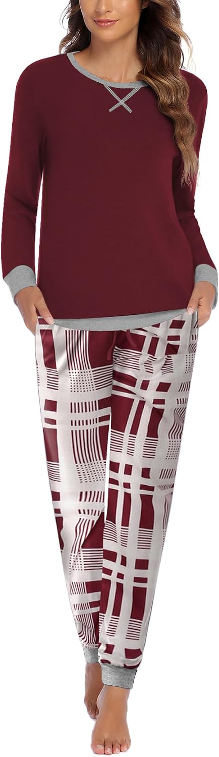 Detalle de Ekouaer Women's Pajama Set, Long Sleeve