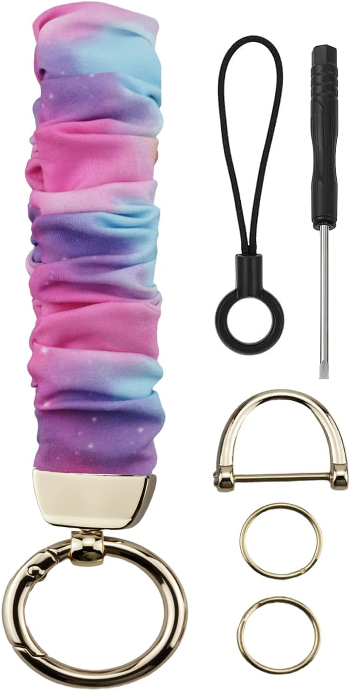 Detalle de DKGKOO Stretchy Scrunchie Keychain Wristlet: Hands‑free Key Access with Style