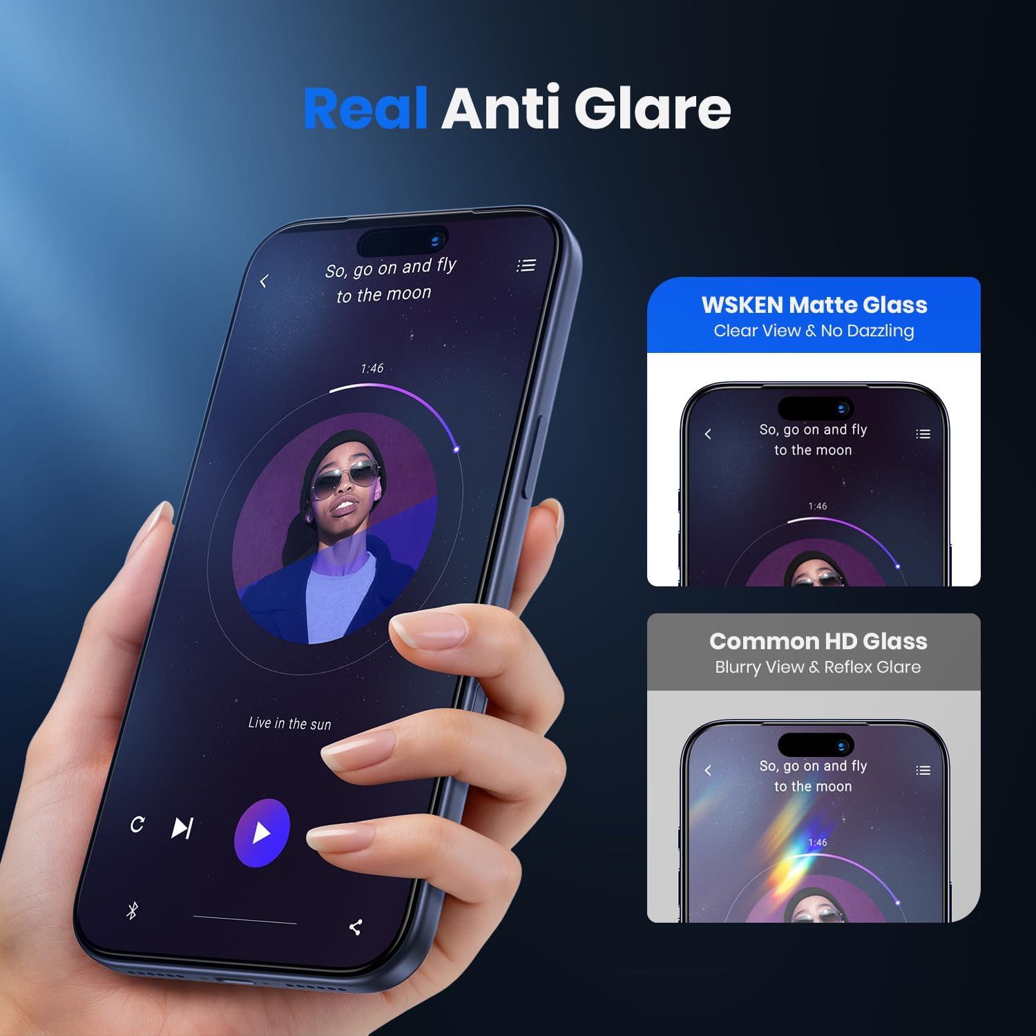 Thumbnail 1 de WSKEN Matte Privacy Screen Protector for iPhone 17 Pro Max (2 Pack) – 360° Anti Spy, Anti Glare 9H Tempered Glass
