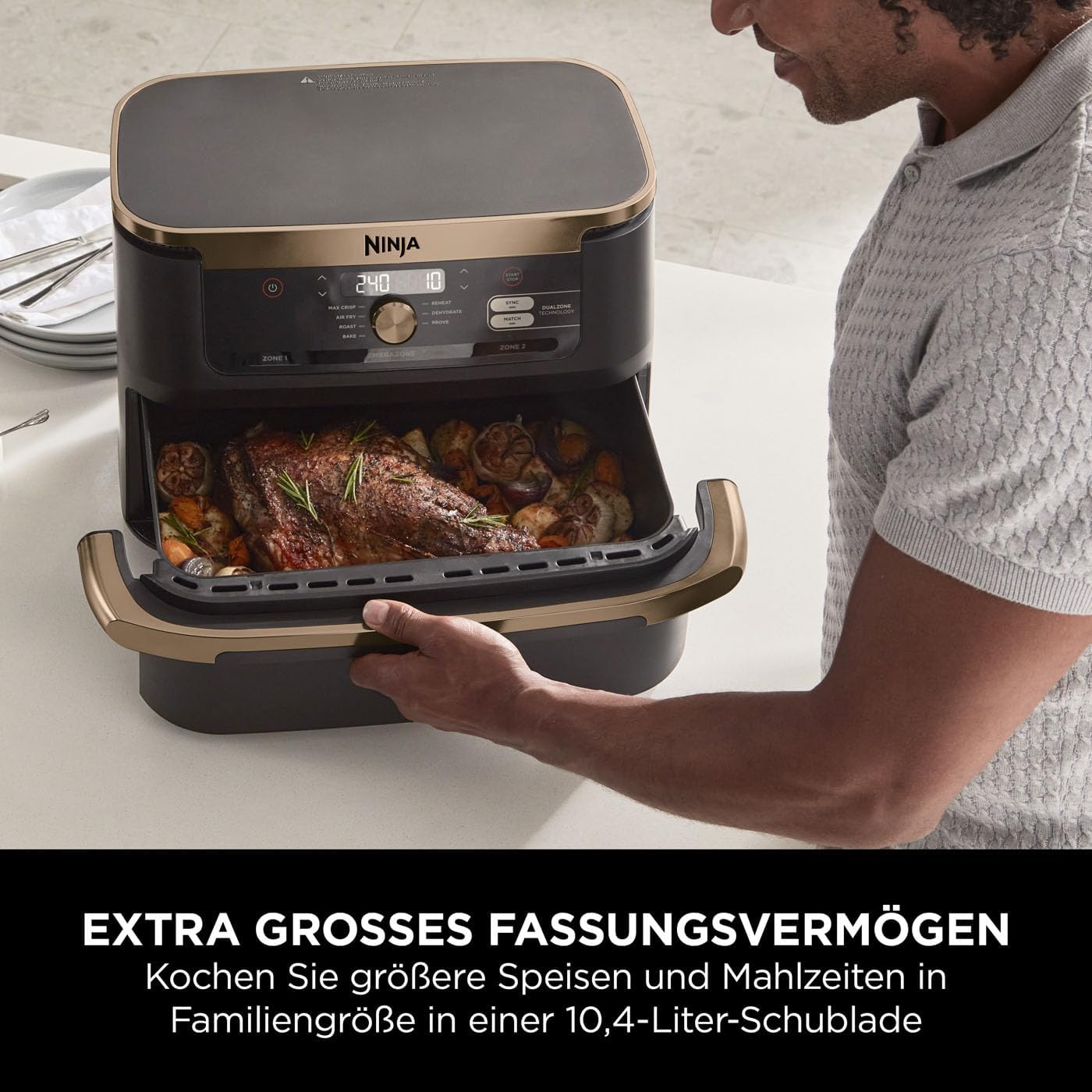Detalle 2 de Ninja AF500EUCP Heißluftfritteuse 10,4 L