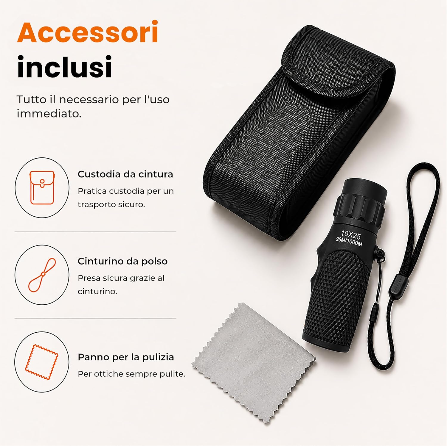 Detalle de Technaxx Monoculare TX-176 10x25: compatto, leggero e versatile per escursionismo