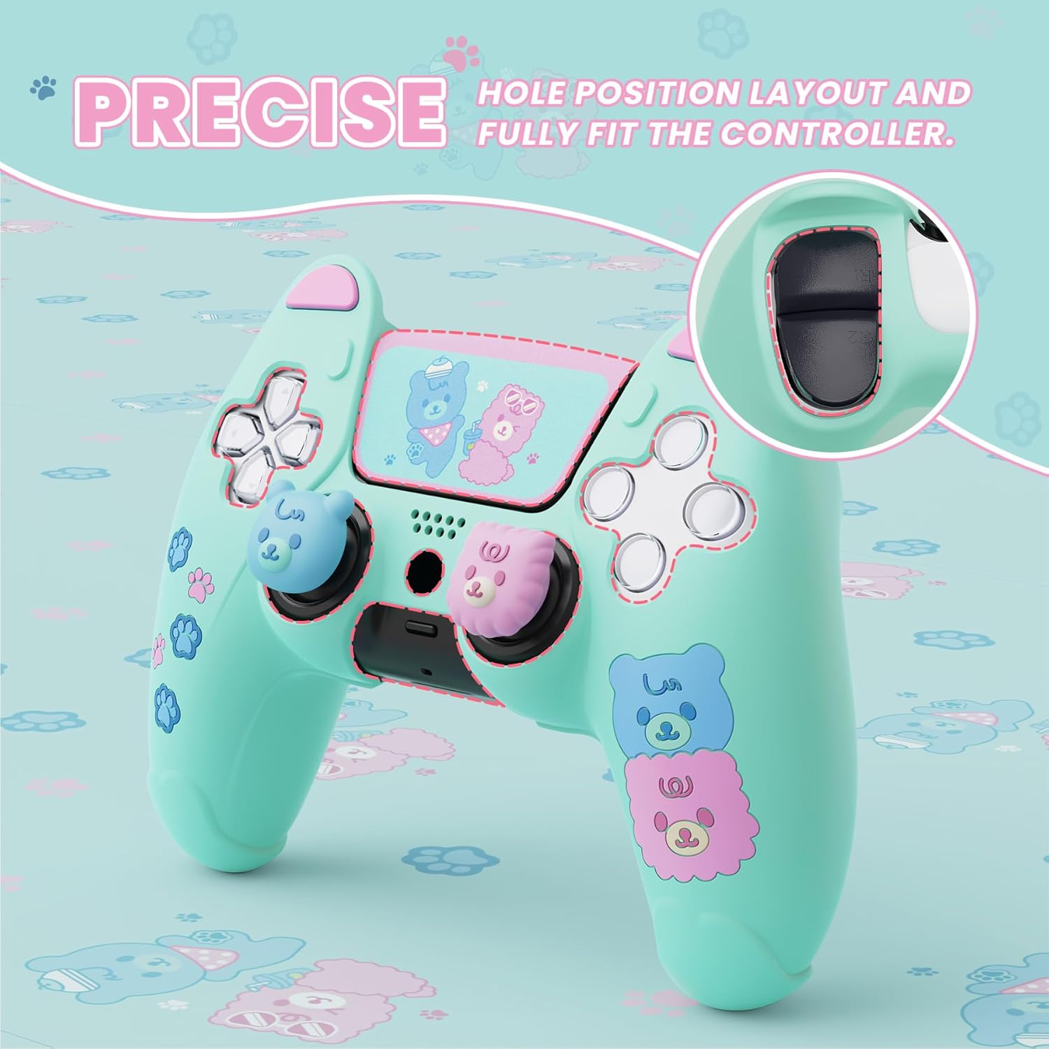 Thumbnail 5 de playvital Cute Bear Silicone Case for PS5 Controller