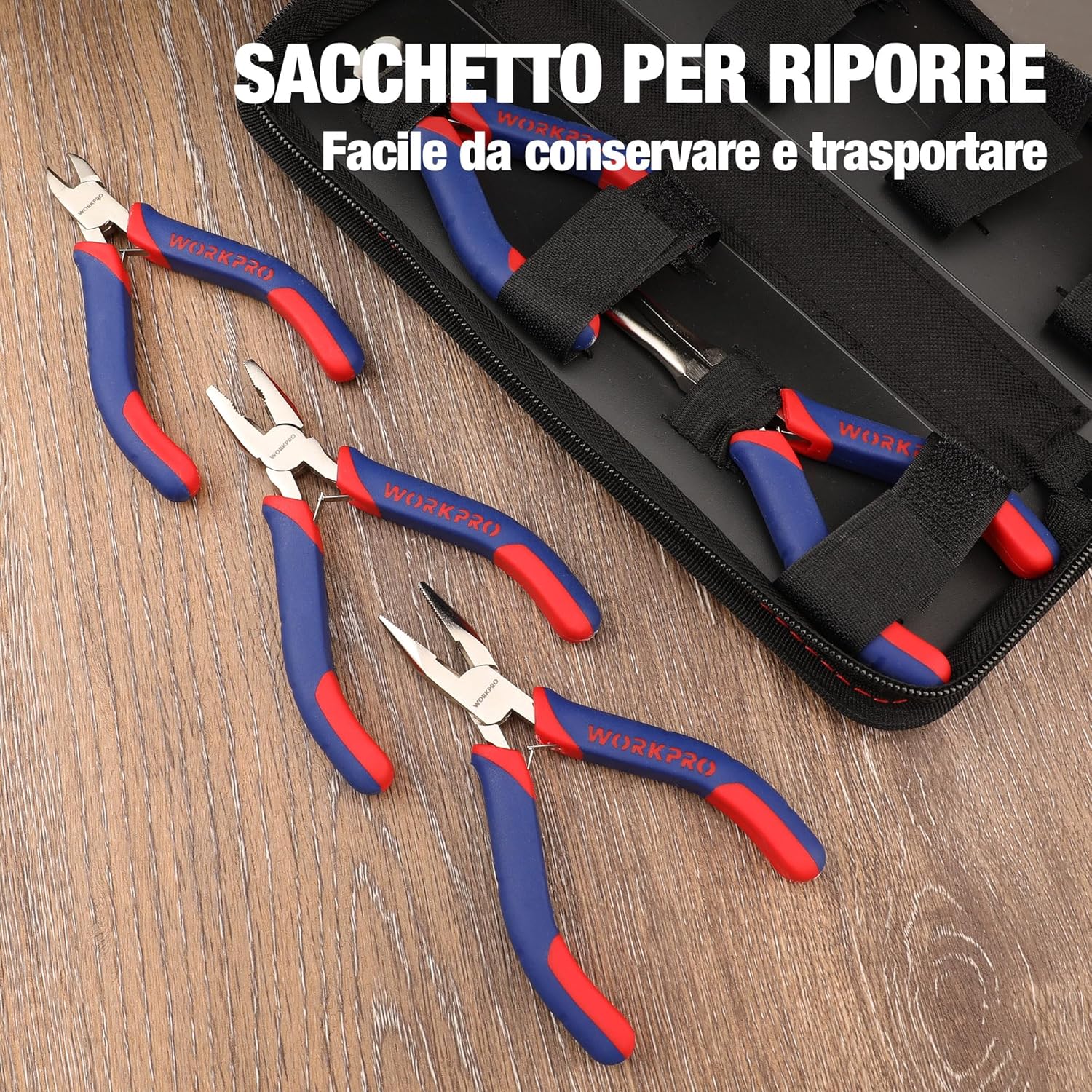 Thumbnail 4 de WORKPRO Set di Mini Pinze, 5 Pezzi: precisione e versatilità per gioielli e orologi