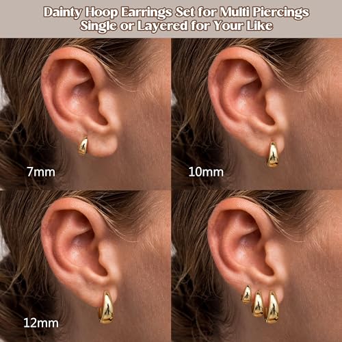 Thumbnail 2 de Chriscoco Gold Hoop Earrings for Women – Chunky Silver Hoop Earrings