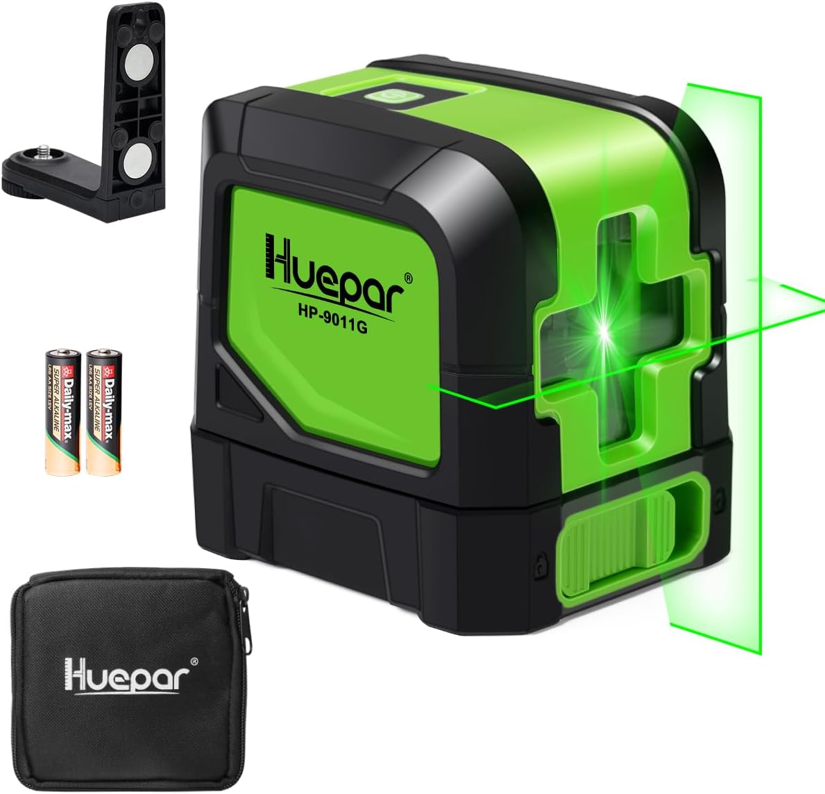 Detalle de Huepar 9011G Cross-Line Laser Level, Green Lines, Self-Levelling, Magnetic Base