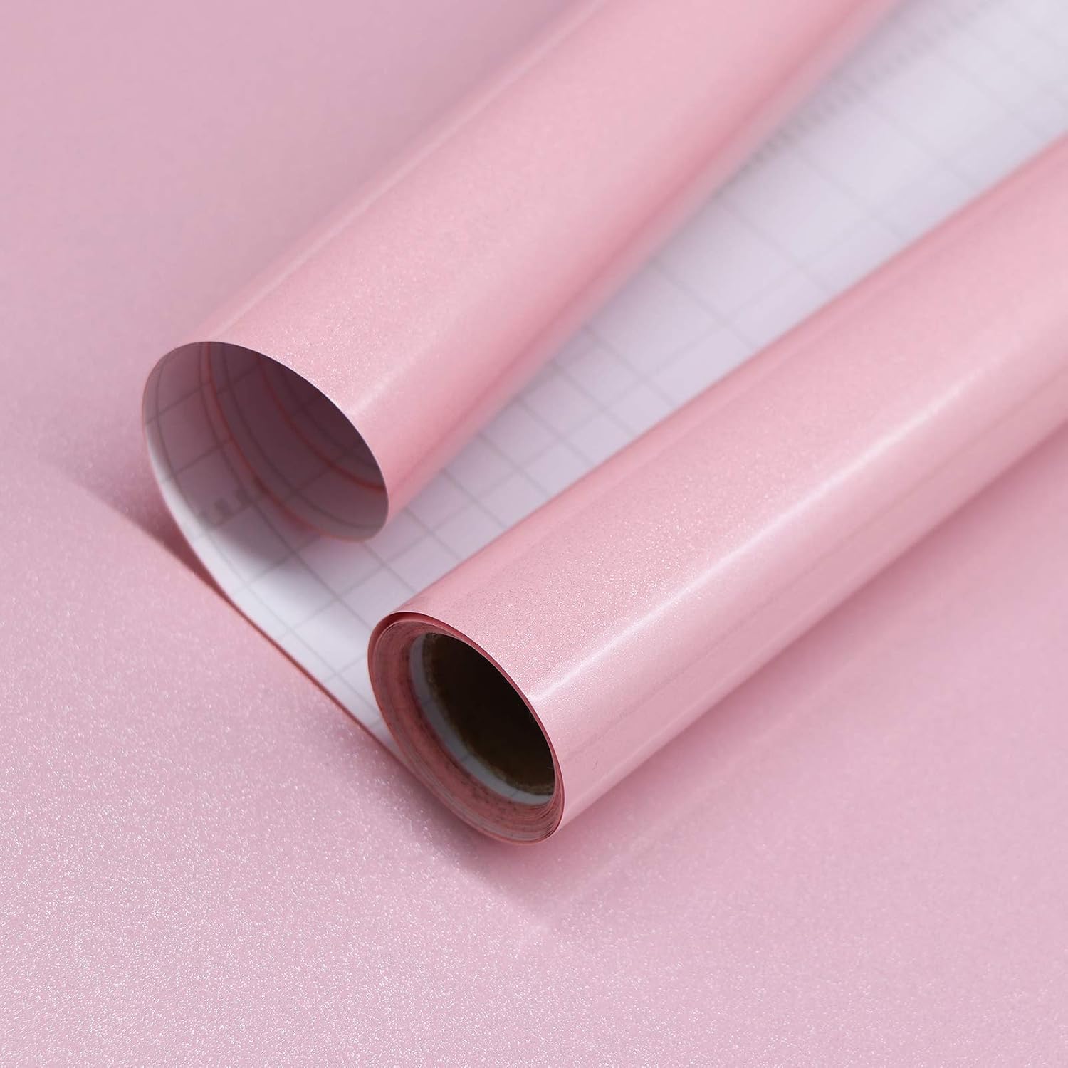 Detalle 2 de Decoroom Papel Adhesivo Rosa Brillo 40x300cm para Muebles