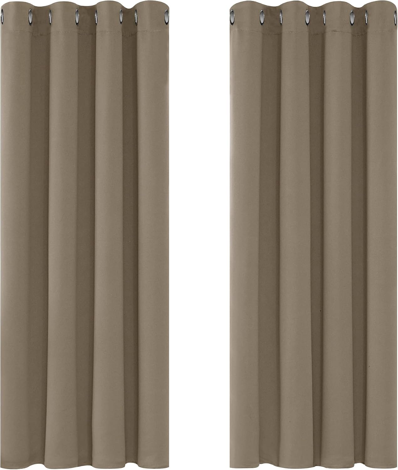 Detalle de Deconovo Ösenvorhang Blickdicht Thermogardine Schwarz 229x117 cm 2er Set