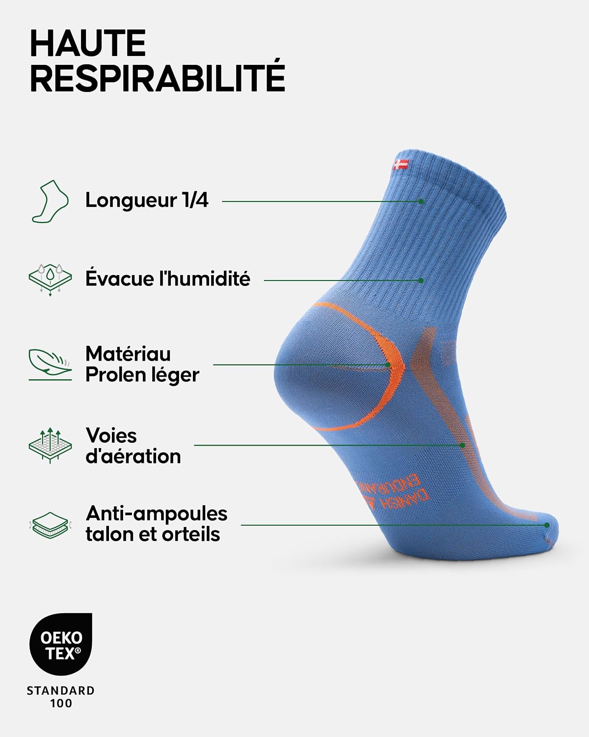 Detalle 2 de Danish Endurance Chaussettes sport Mi-Hautes